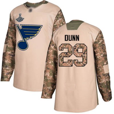 Adidas St. Louis Blues #29 Vince Dunn Camo Authentic 2017 Veterans Day Stanley Cup Champions Stitched NHL Jersey